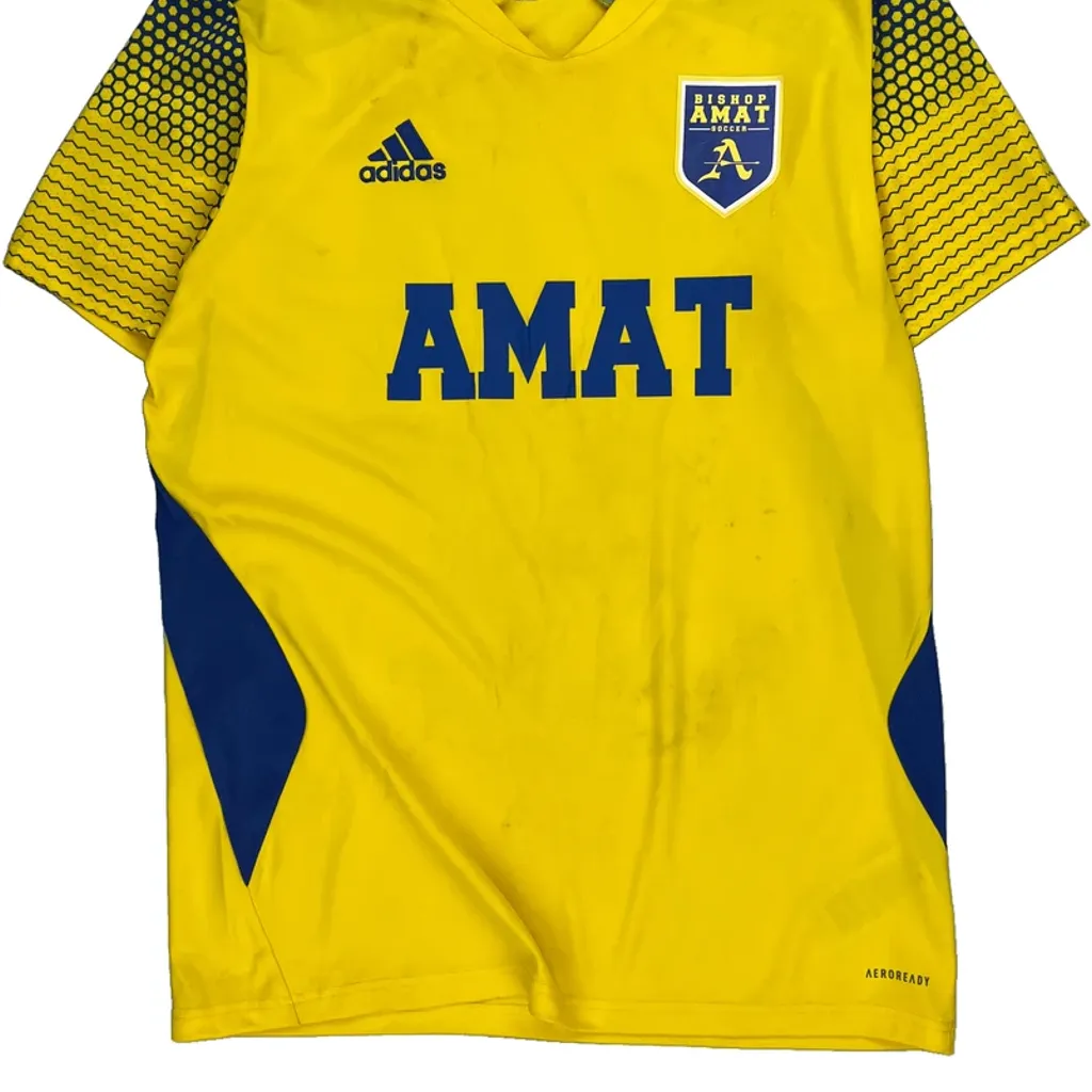 Bishop Amat Adidas Football Jersey - Medium Blue Polyester - Image 4