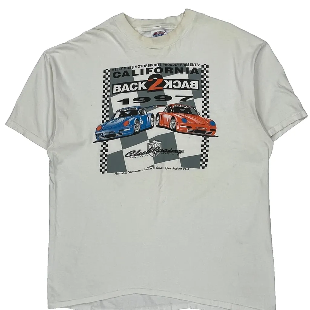 California Back 2 Back 1997 Hanes Graphic T-Shirt - XL White Cotton - Image 6