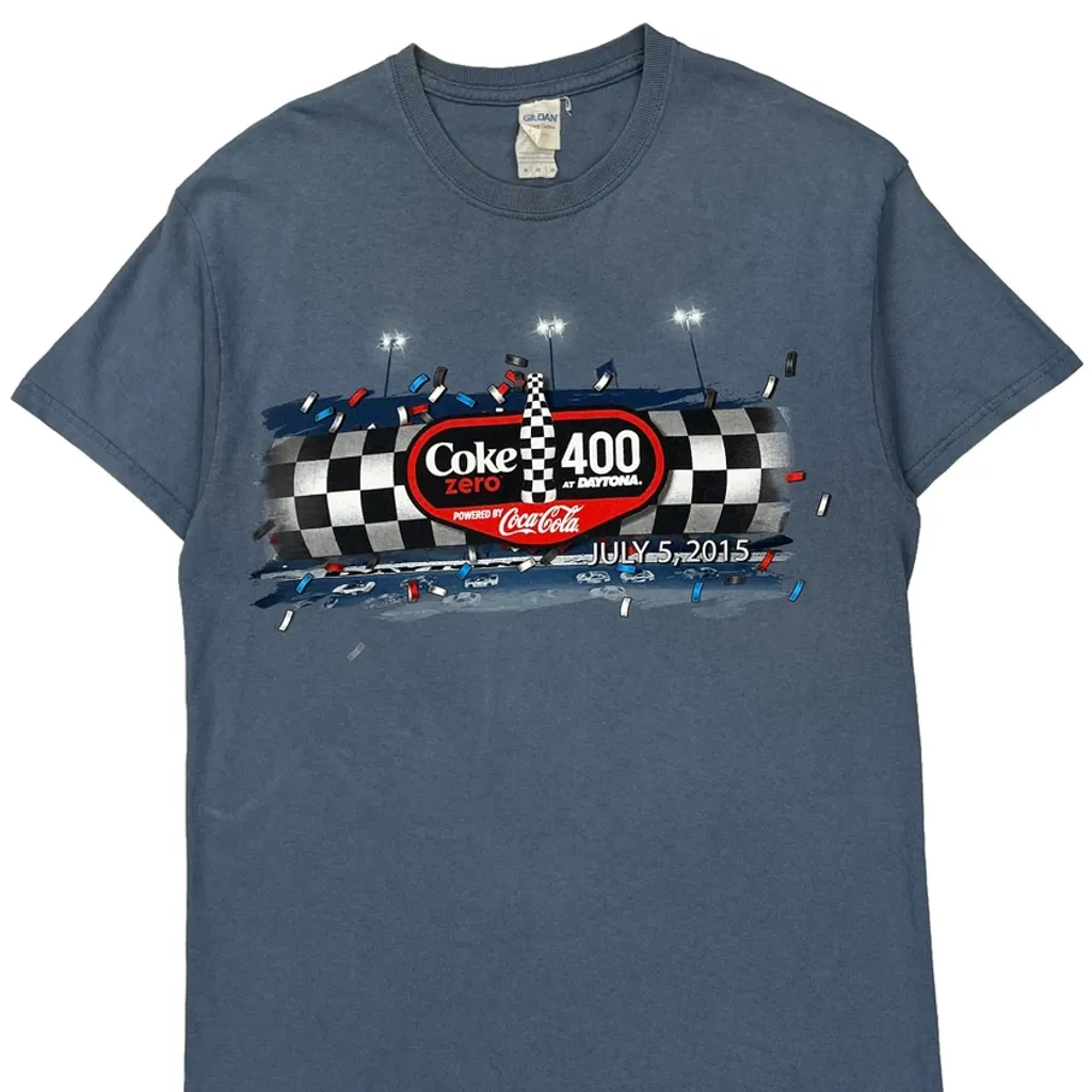 Coke Zero 400 At Daytona Gildan Graphic T-Shirt - Medium Blue Cotton - Image 4