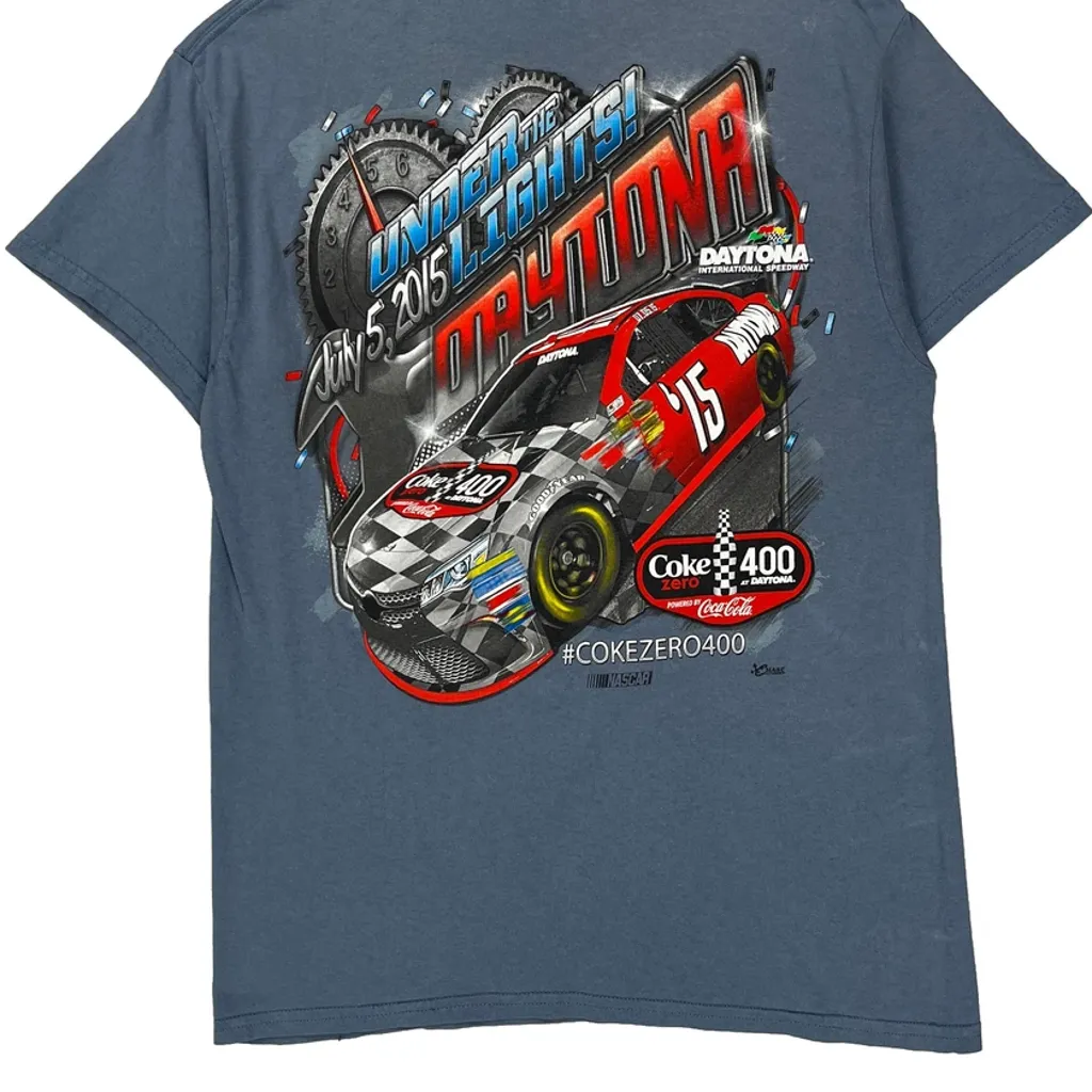 Coke Zero 400 At Daytona Gildan Graphic T-Shirt - Medium Blue Cotton - Image 7