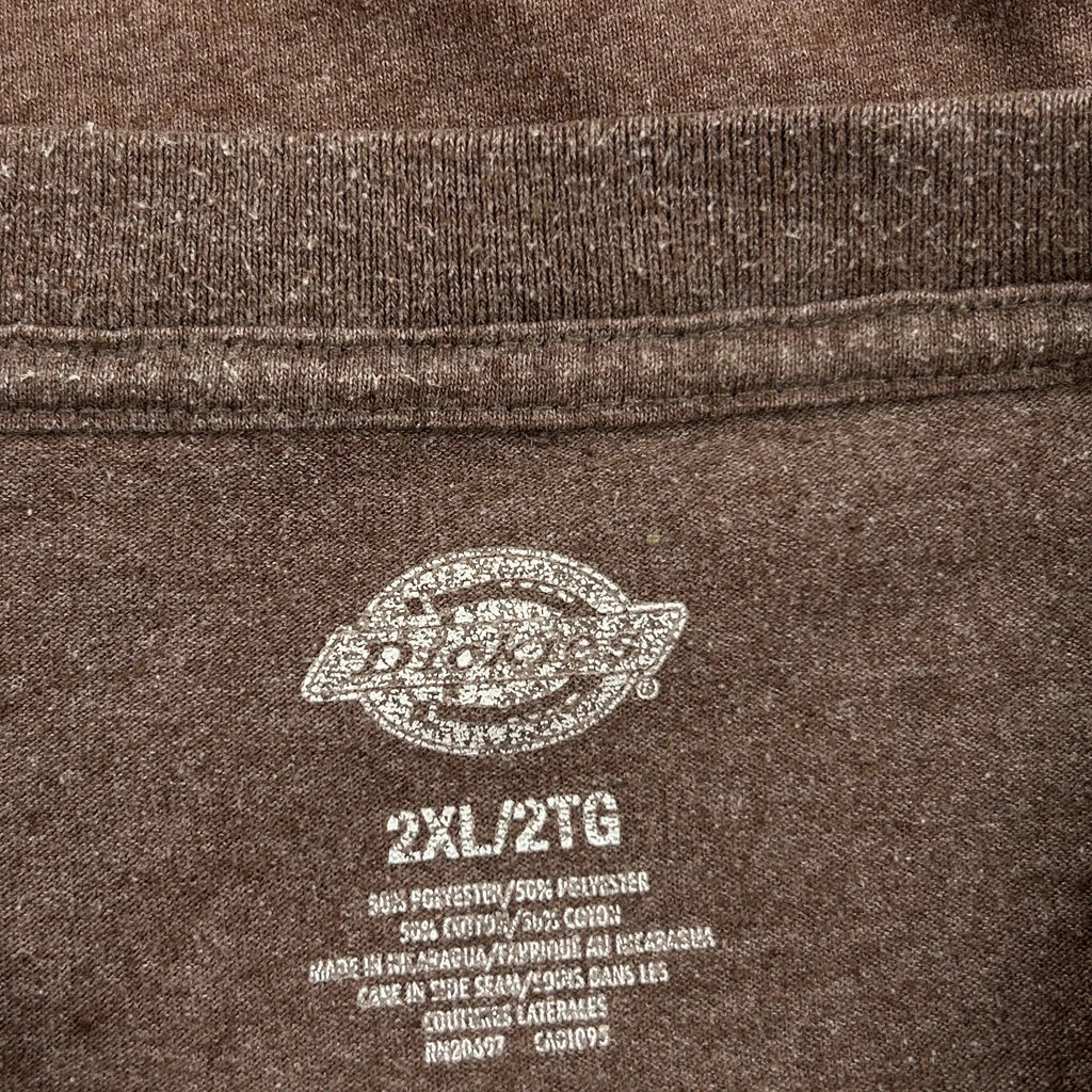 Dickies T-Shirt - 2XL Brown Polyester Blend - Image 3