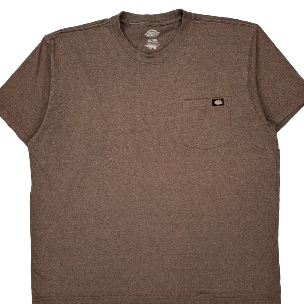 Dickies T-Shirt - 2XL Brown Polyester Blend - Image 4