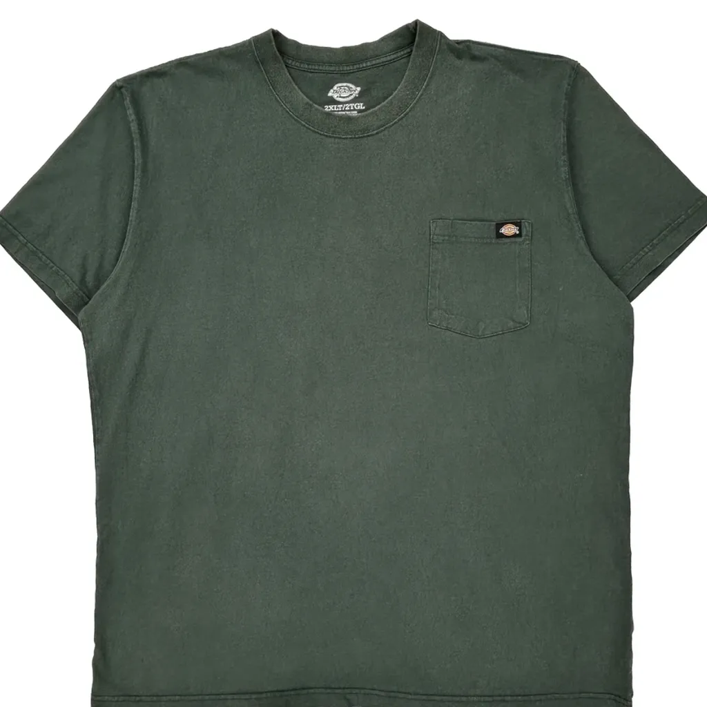 Dickies T-Shirt - 2XL Green Cotton - Image 5