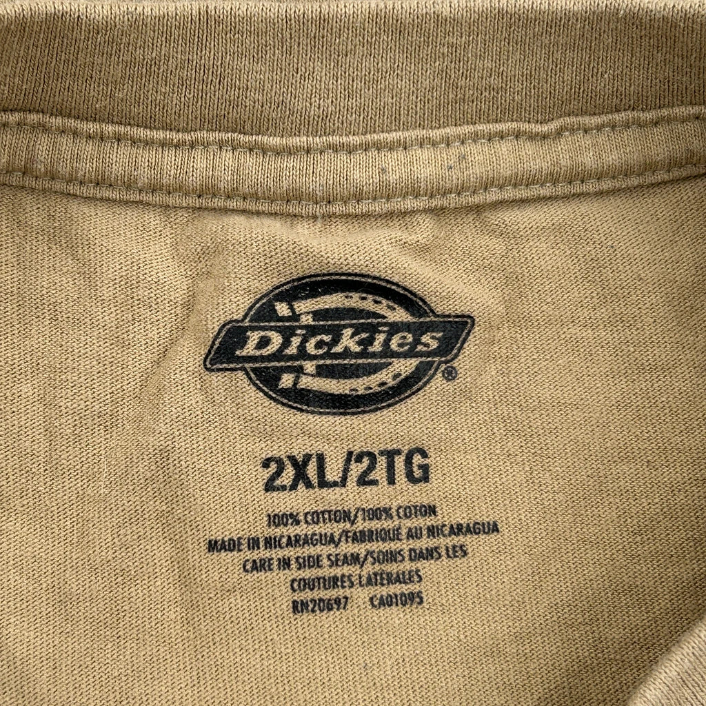 Dickies T-Shirt - 2XL Khaki Cotton - Image 3