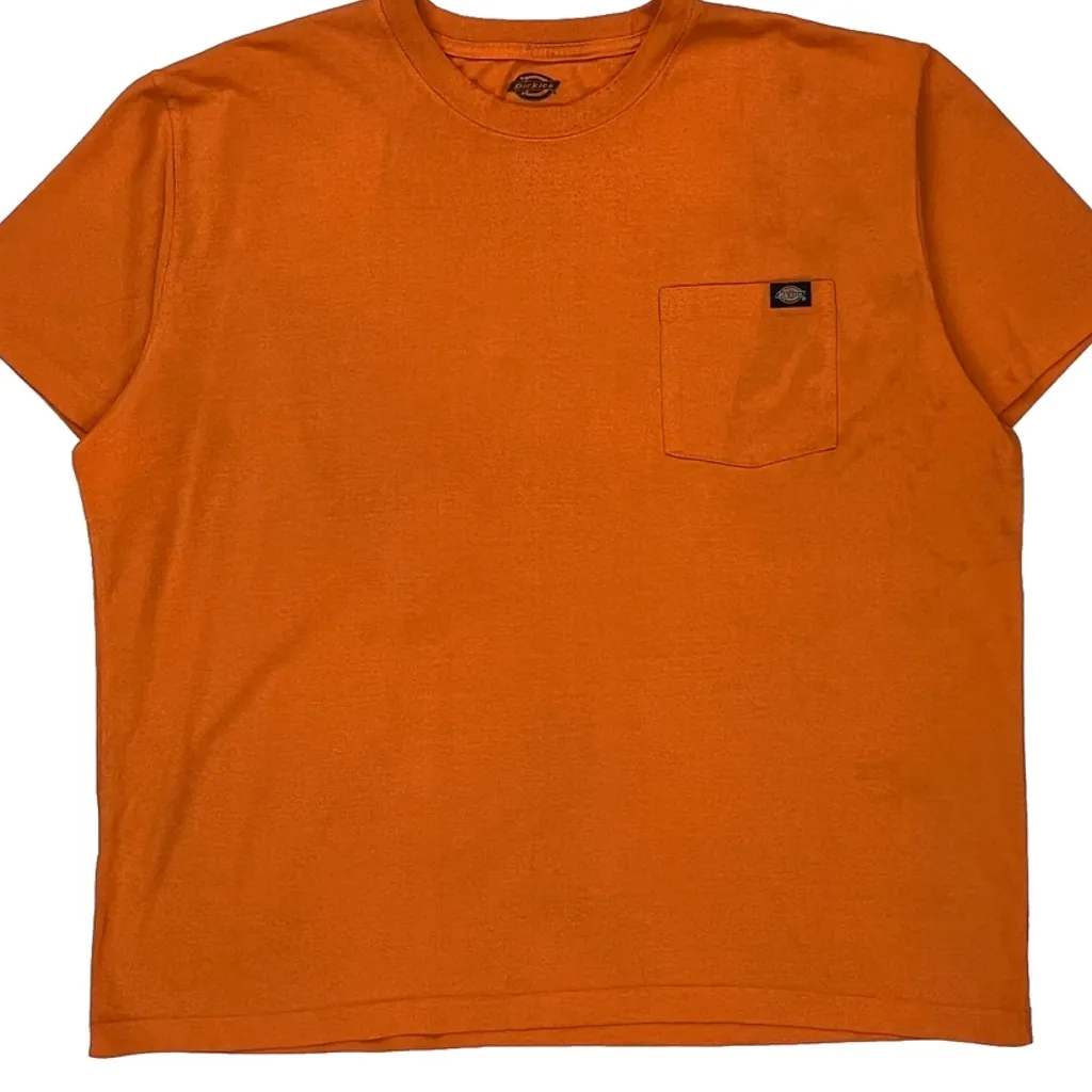 Dickies T-Shirt - 2XL Orange Cotton Blend - Image 5