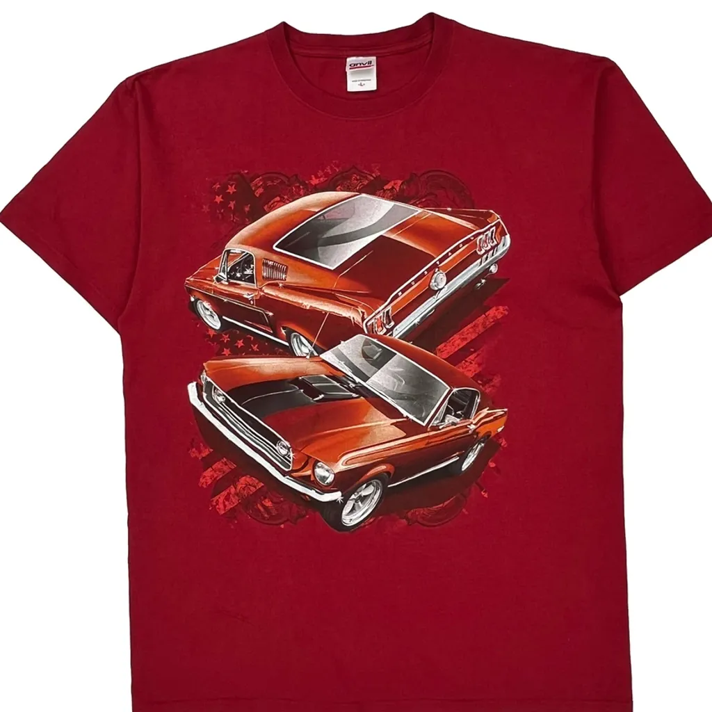 Ford Anvil Graphic T-Shirt - Large Red Cotton - Image 6