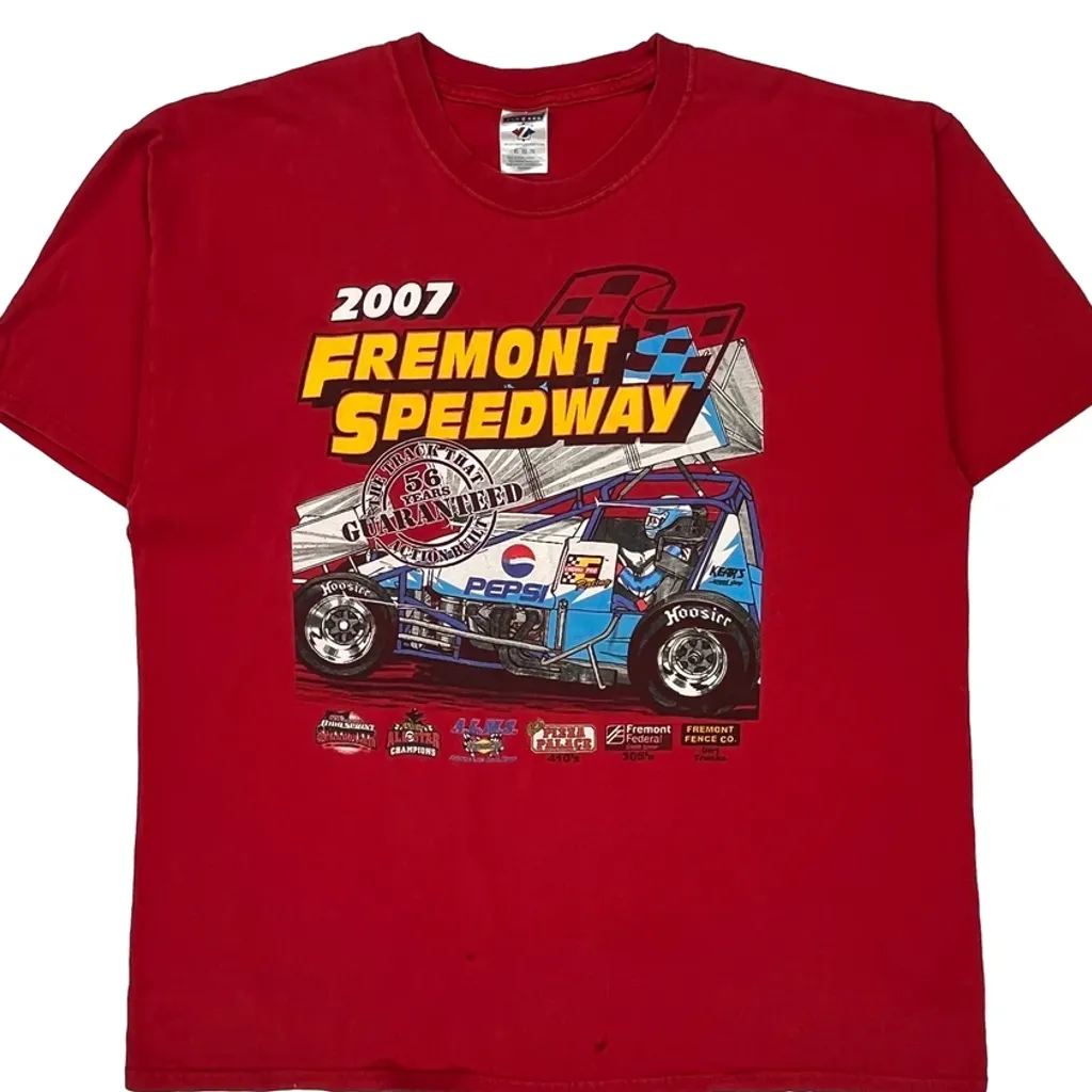 Fremont Speedway Jerzees Graphic T-Shirt - XL Red Cotton - Image 5