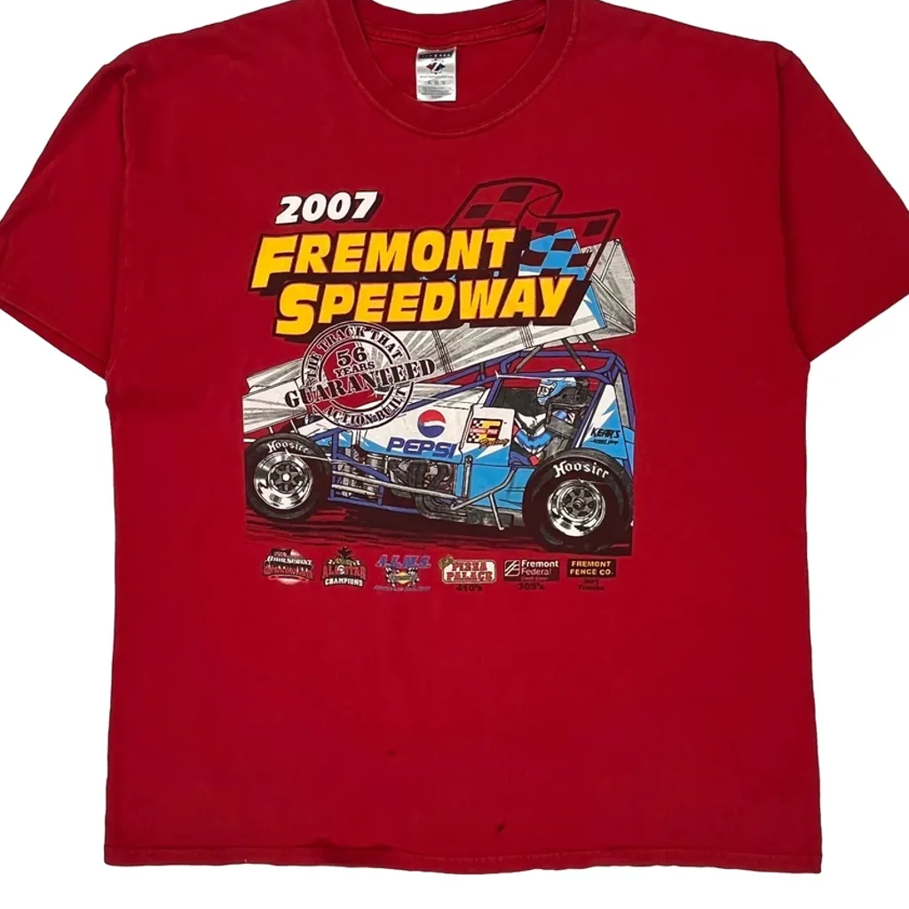 Fremont Speedway Jerzees Graphic T-Shirt - XL Red Cotton - Image 6
