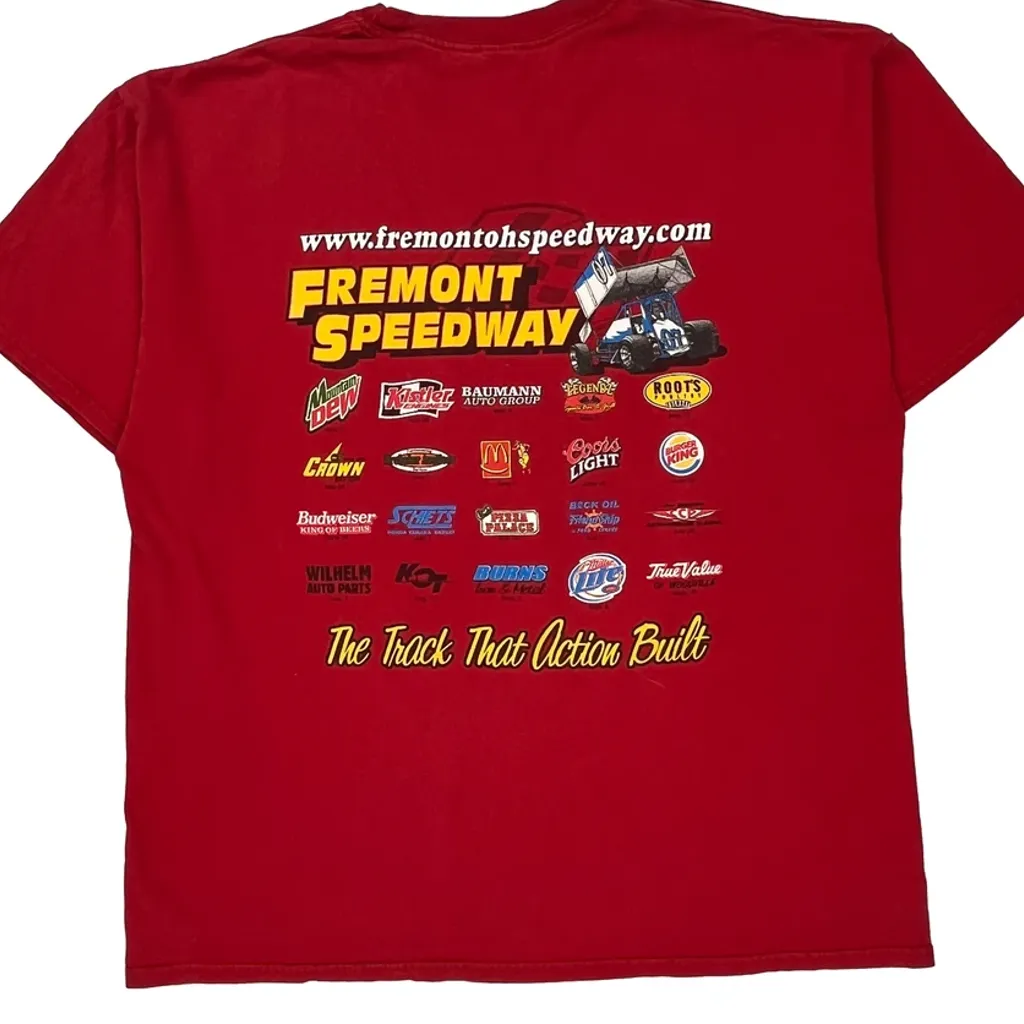 Fremont Speedway Jerzees Graphic T-Shirt - XL Red Cotton - Image 7