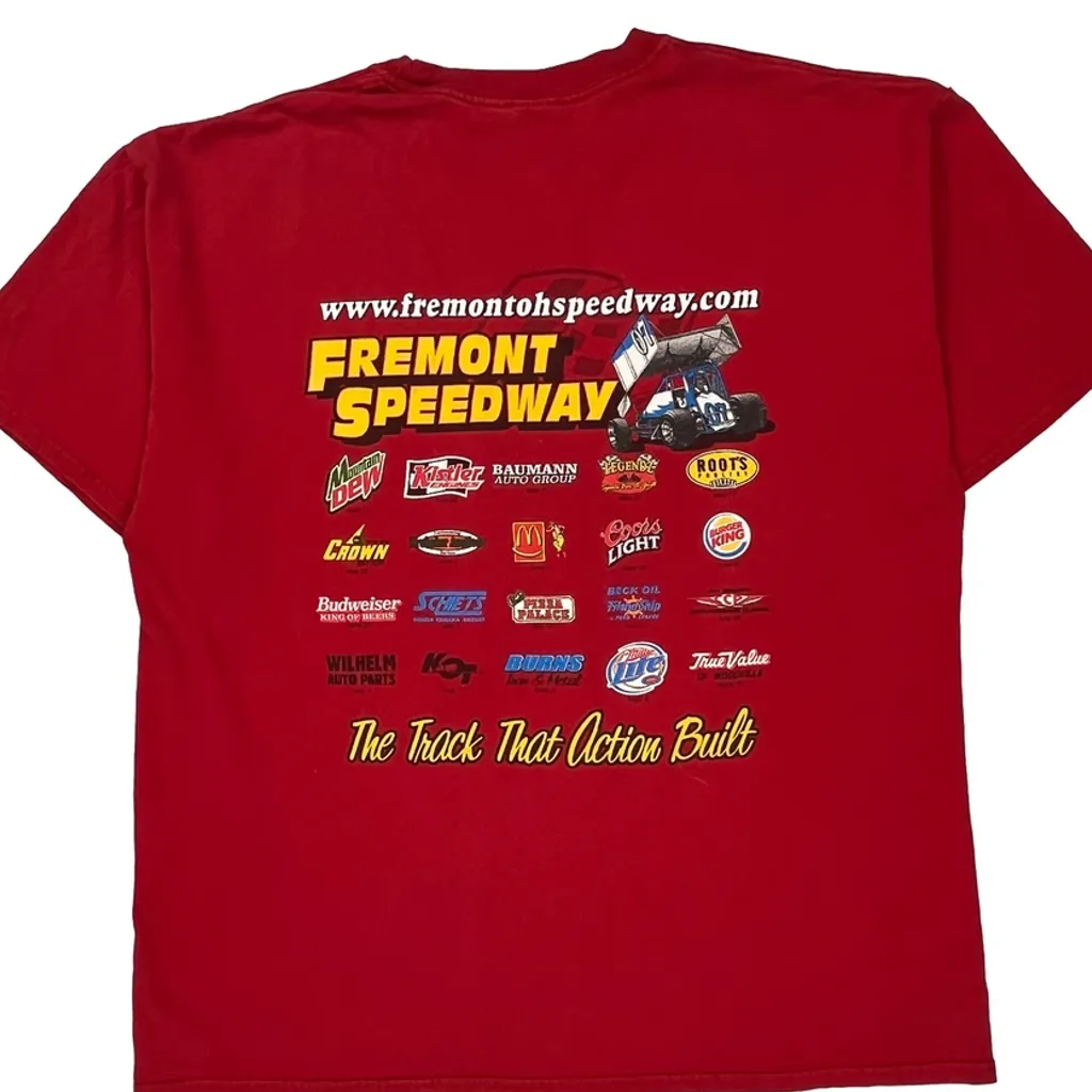Fremont Speedway Jerzees Graphic T-Shirt - XL Red Cotton - Image 8