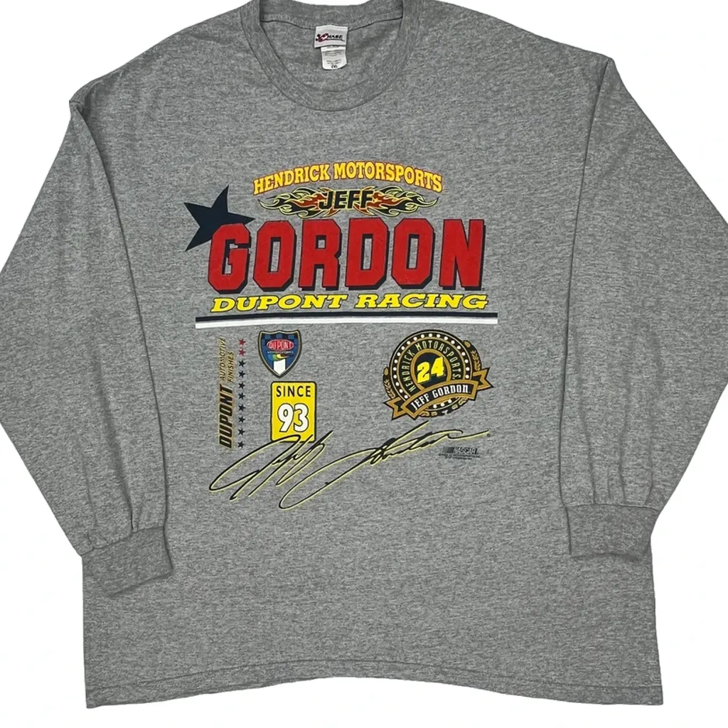 Jeff Gordon Chase Authentics Nascar Long Sleeve T-Shirt - 2XL Gray Cotton - Image 5