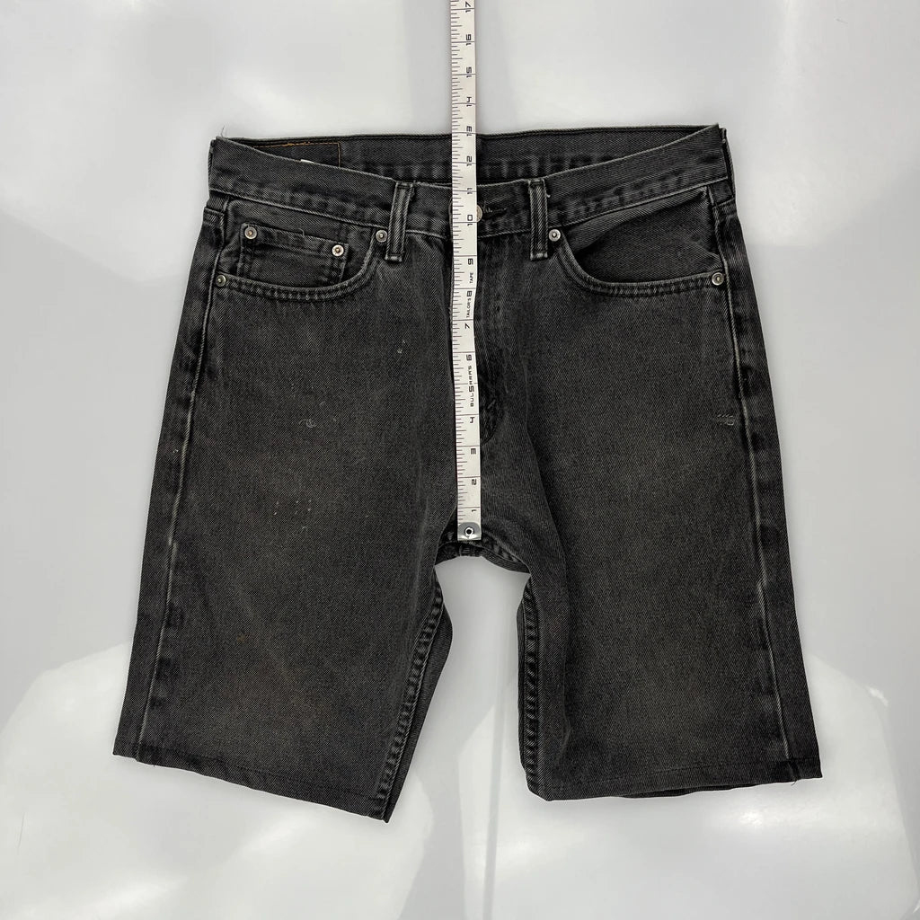 Levis Denim Shorts - 32W 9L Black Cotton - Image 4