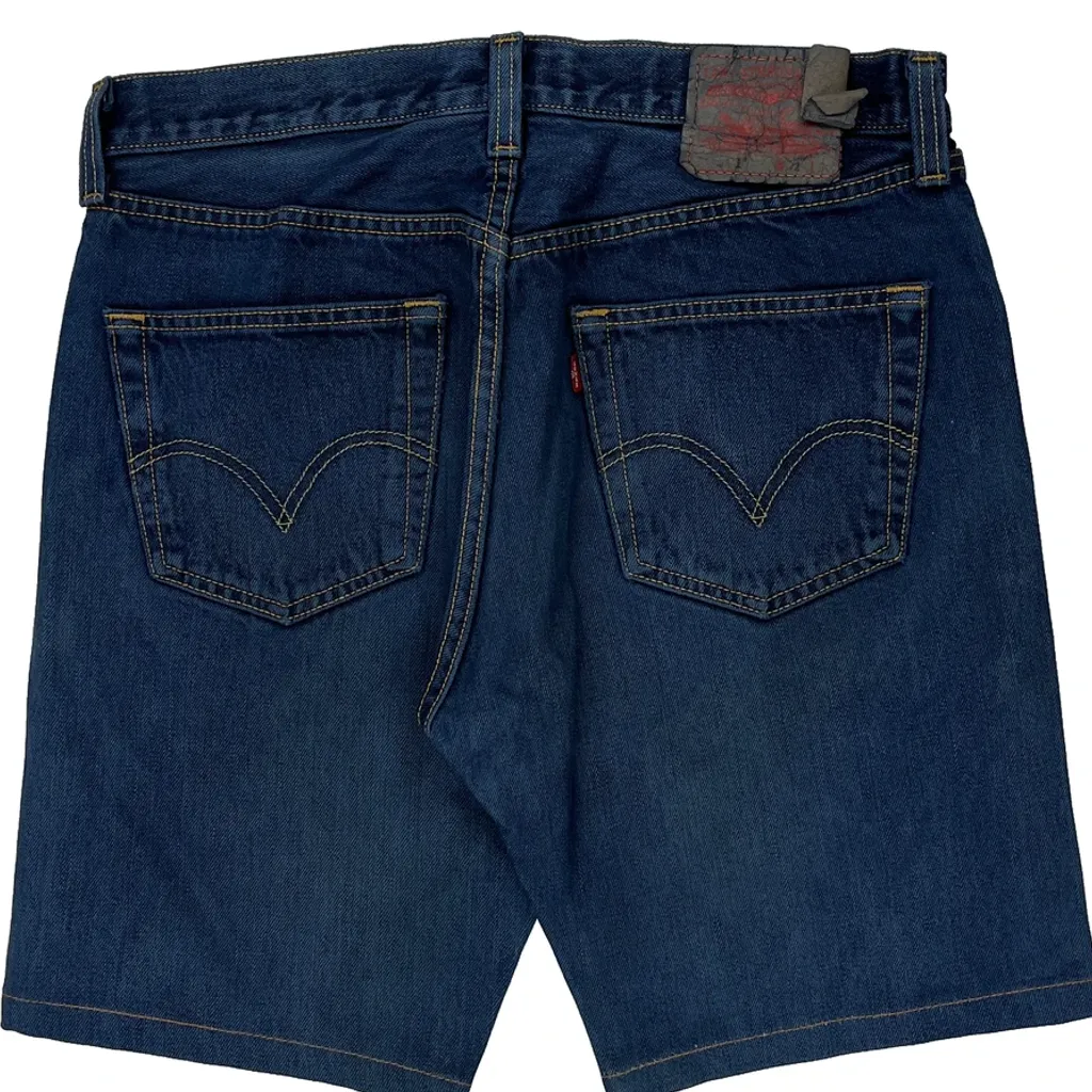 Levis Denim Shorts - 32W 9L Dark Wash Cotton - Image 7