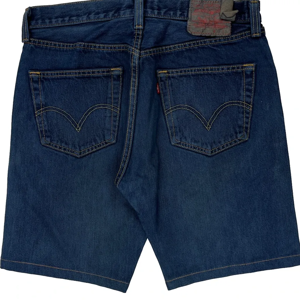 Levis Denim Shorts - 32W 9L Dark Wash Cotton - Image 8