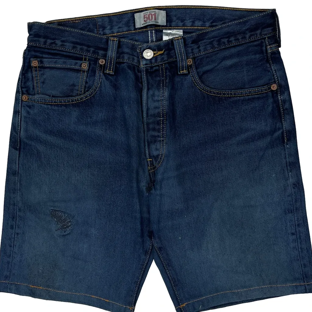 Levis Denim Shorts - 32W 9L Dark Wash Cotton - Image 9