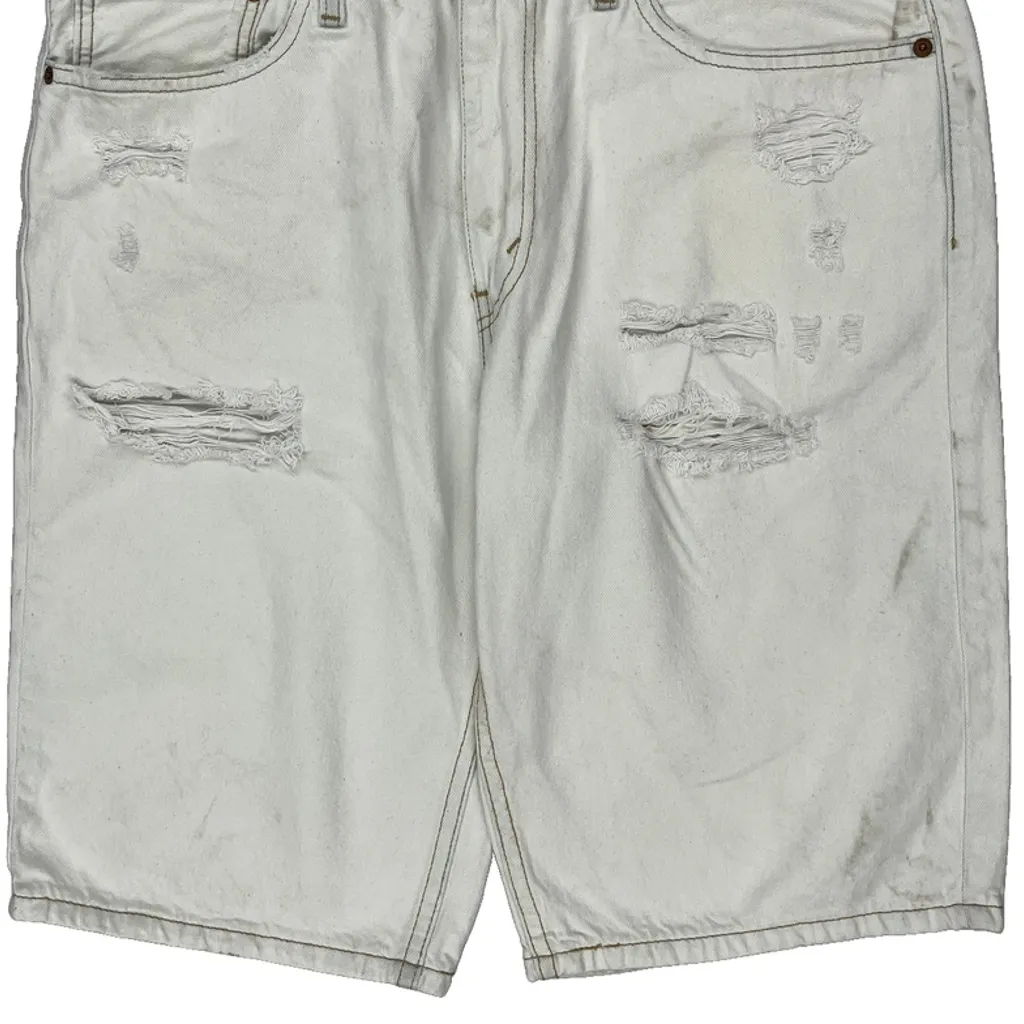 Levis Denim Shorts - 32W 10L White Cotton - Image 10