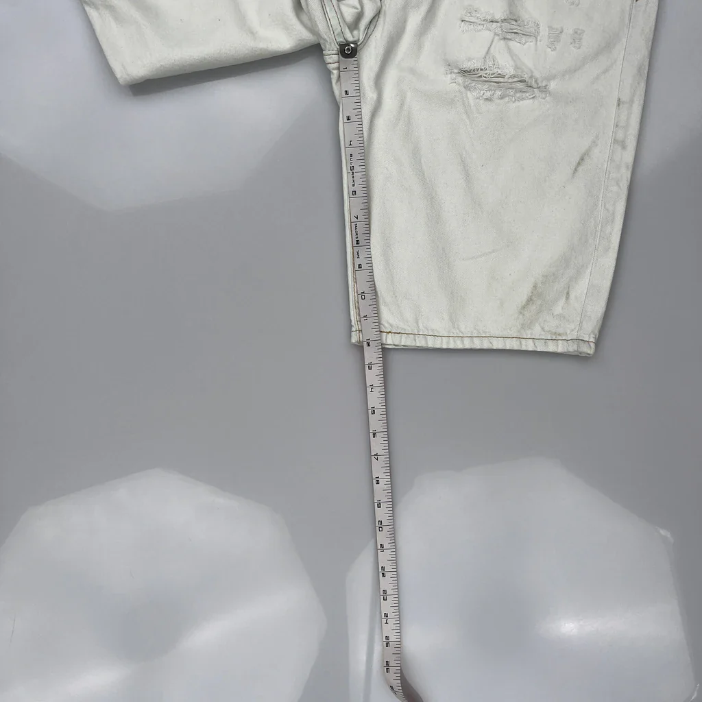 Levis Denim Shorts - 32W 10L White Cotton - Image 5
