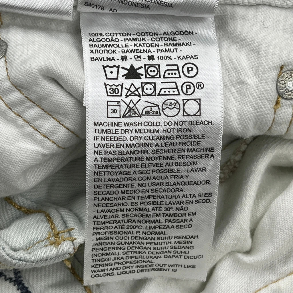 Levis Denim Shorts - 32W 10L White Cotton - Image 6