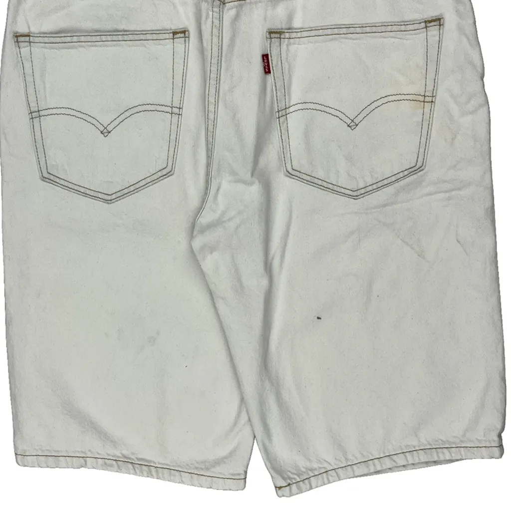 Levis Denim Shorts - 32W 10L White Cotton - Image 7