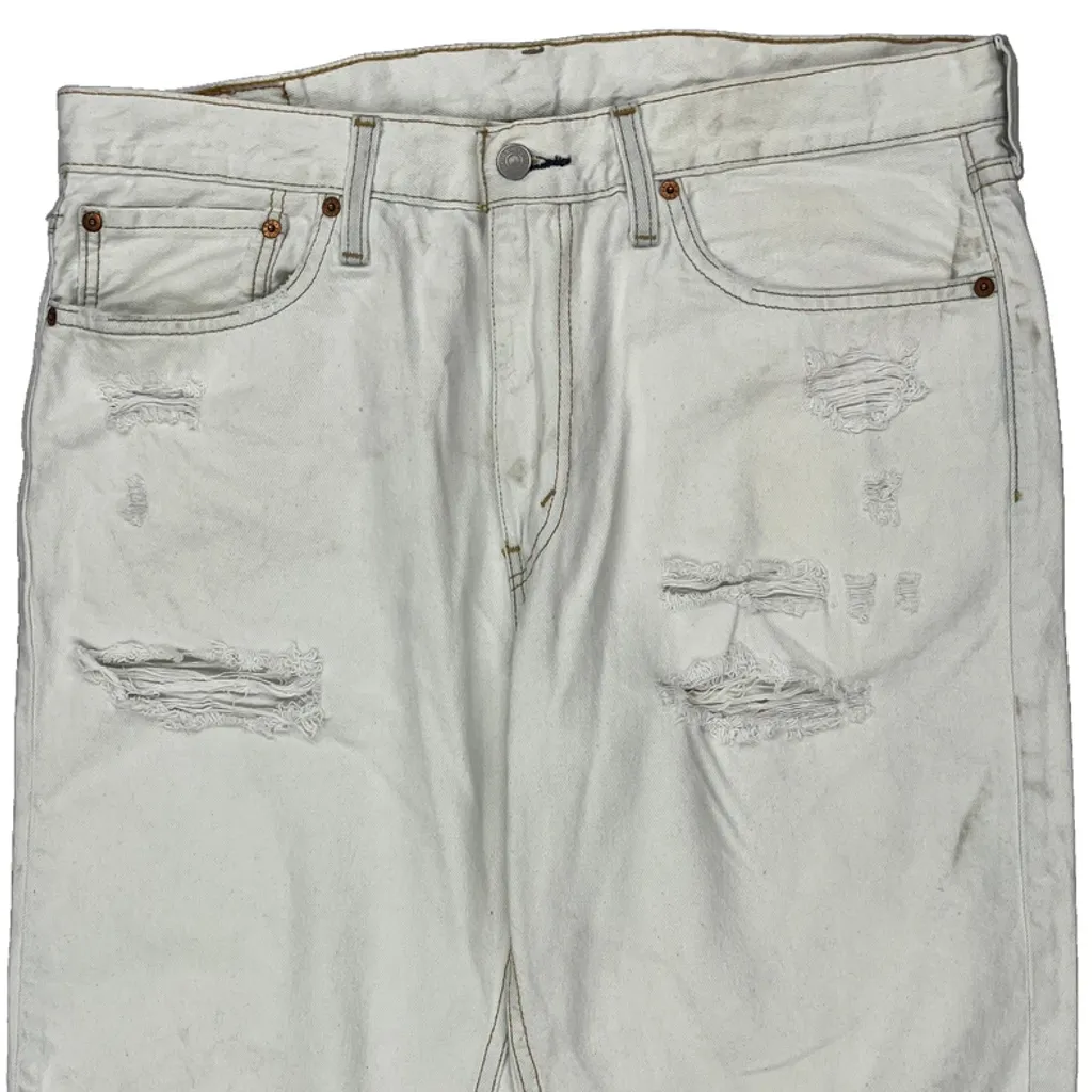 Levis Denim Shorts - 32W 10L White Cotton - Image 9