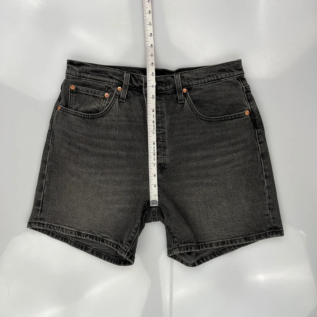 Levis Denim Shorts - 32W US 8 Gray Cotton - Image 4