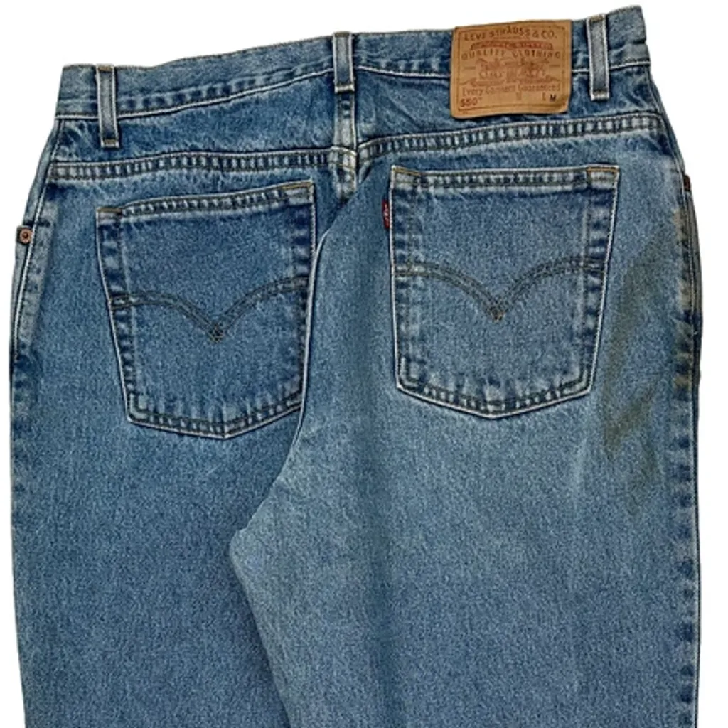 Levis 550 Jeans - 32W US 10 Blue Cotton - Image 9
