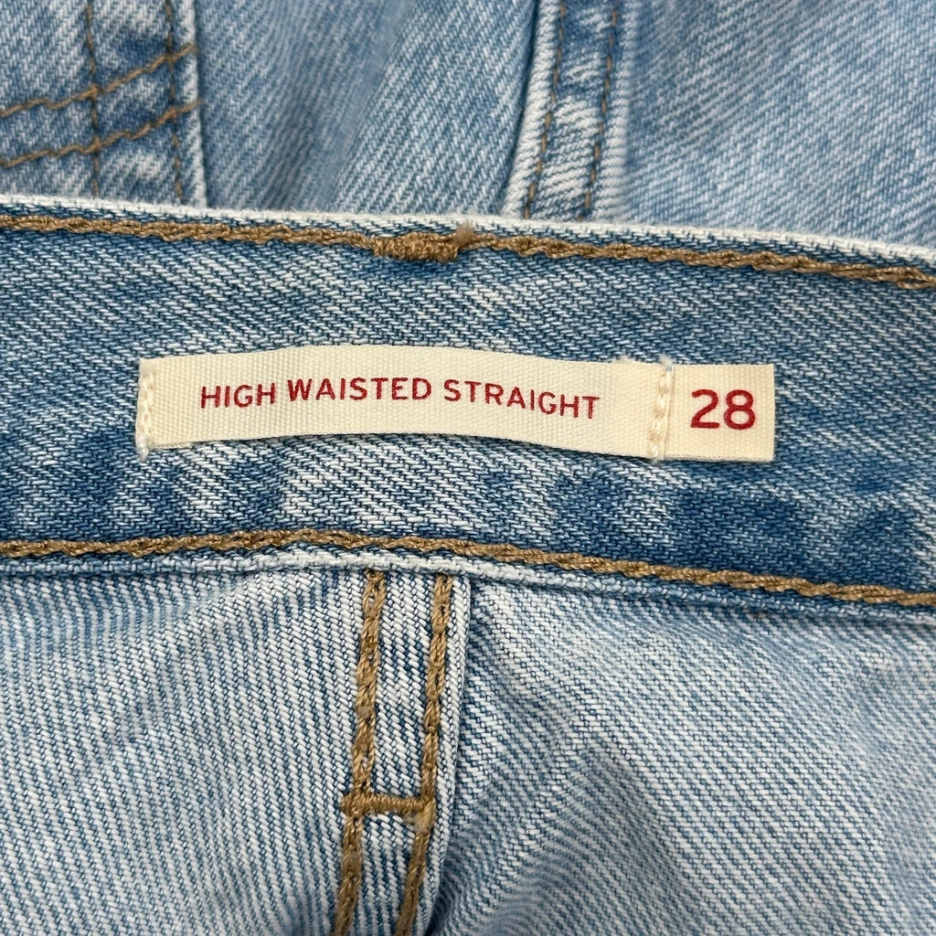 Levis High Waisted Straight Jeans - 29W US 6 Light Wash Cotton - Image 6