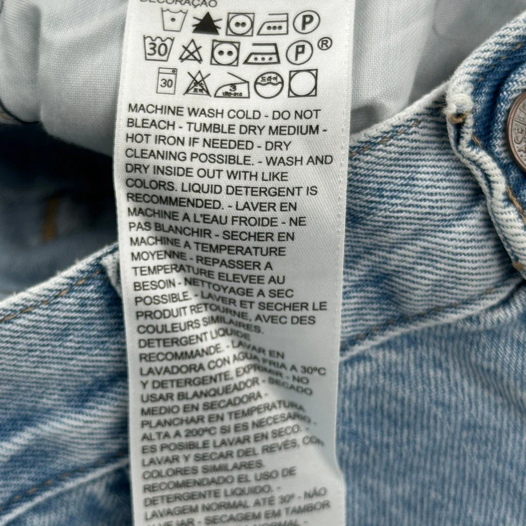 Levis High Waisted Straight Jeans - 29W US 6 Light Wash Cotton - Image 7