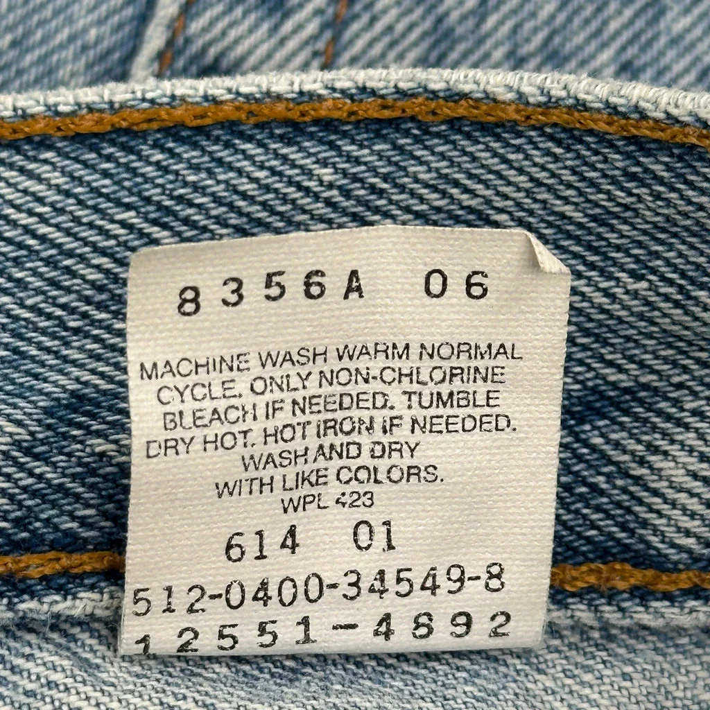 Made In USA Levis 550 Jeans - 28W US 4 Light Wash Cotton - Image 7