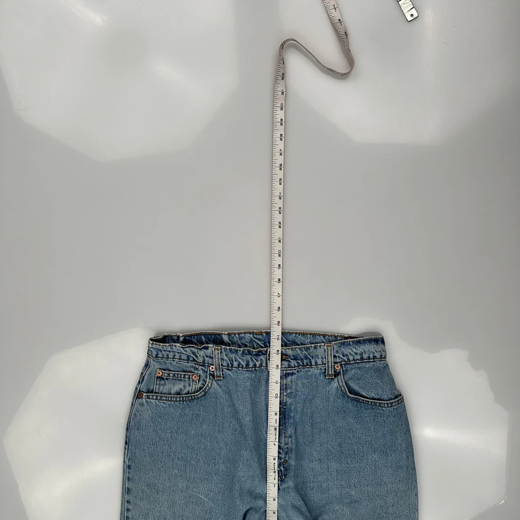 Made In USA Levis 551 Jeans - 34W US 12 Light Wash Cotton - Image 4