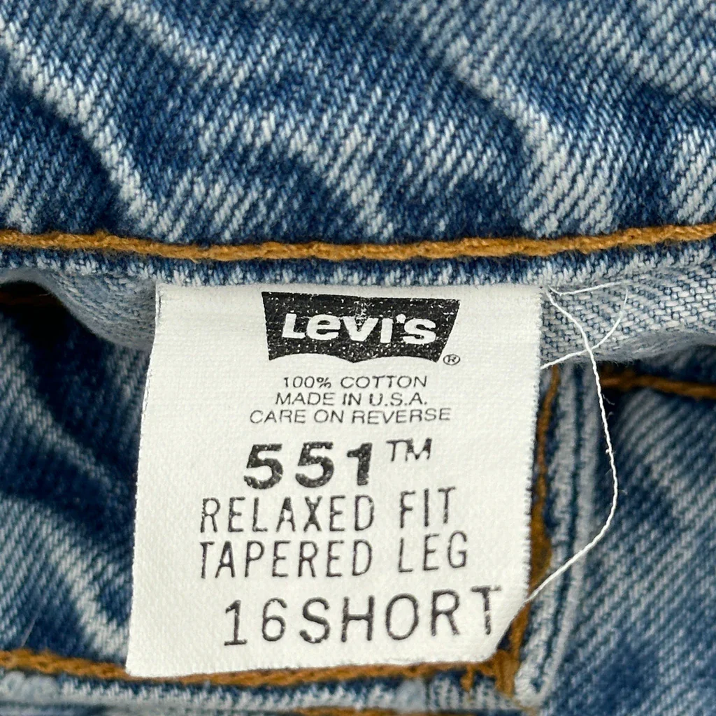 Made In USA Levis 551 Jeans - 34W US 12 Light Wash Cotton - Image 6