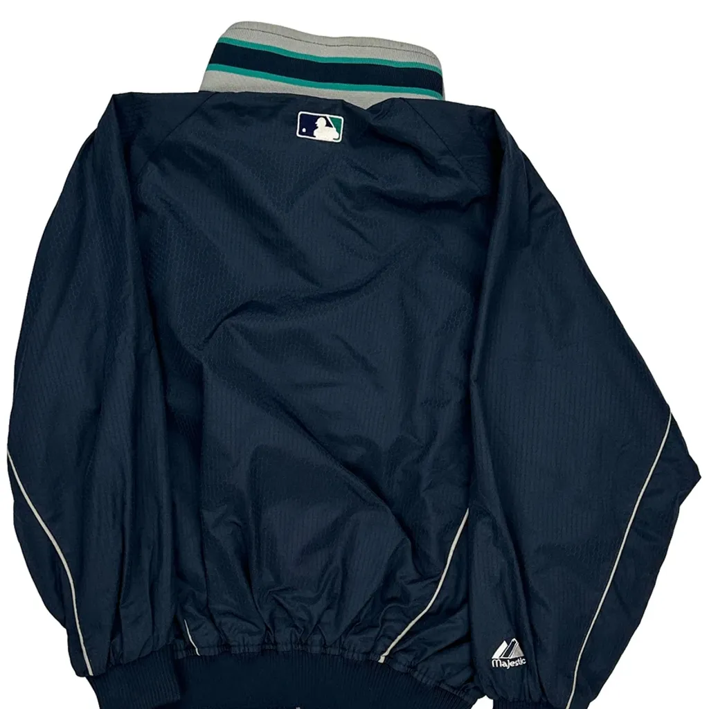 Mariners Majestic Mlb Baseball Jacket - Medium Navy Polyester - Image 6
