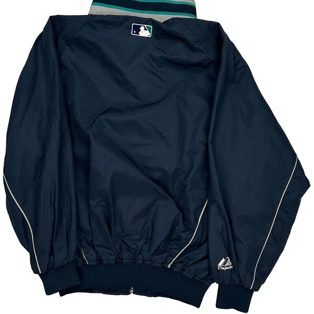 Mariners Majestic Mlb Baseball Jacket - Medium Navy Polyester - Image 7
