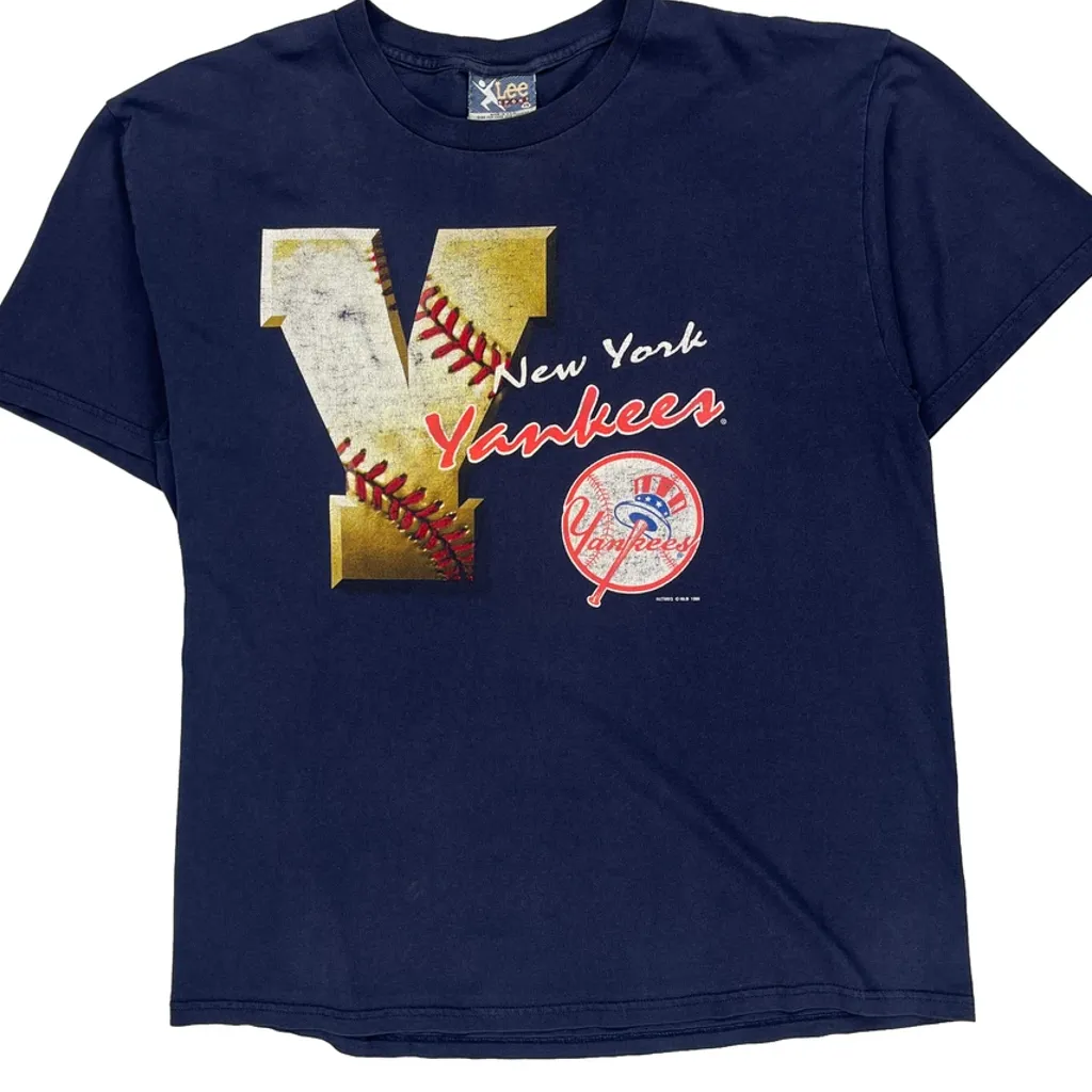 New York Yankees Lee Sport Mlb T-Shirt - XL Navy Cotton - Image 4
