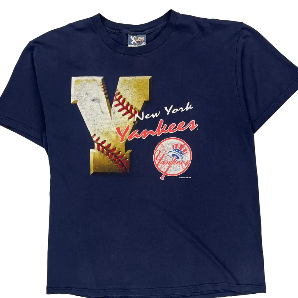 New York Yankees Lee Sport Mlb T-Shirt - XL Navy Cotton - Image 5
