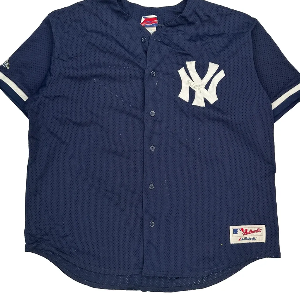 New York Yankees Majestic Mlb Jersey - 2XL Navy Polyester - Image 4