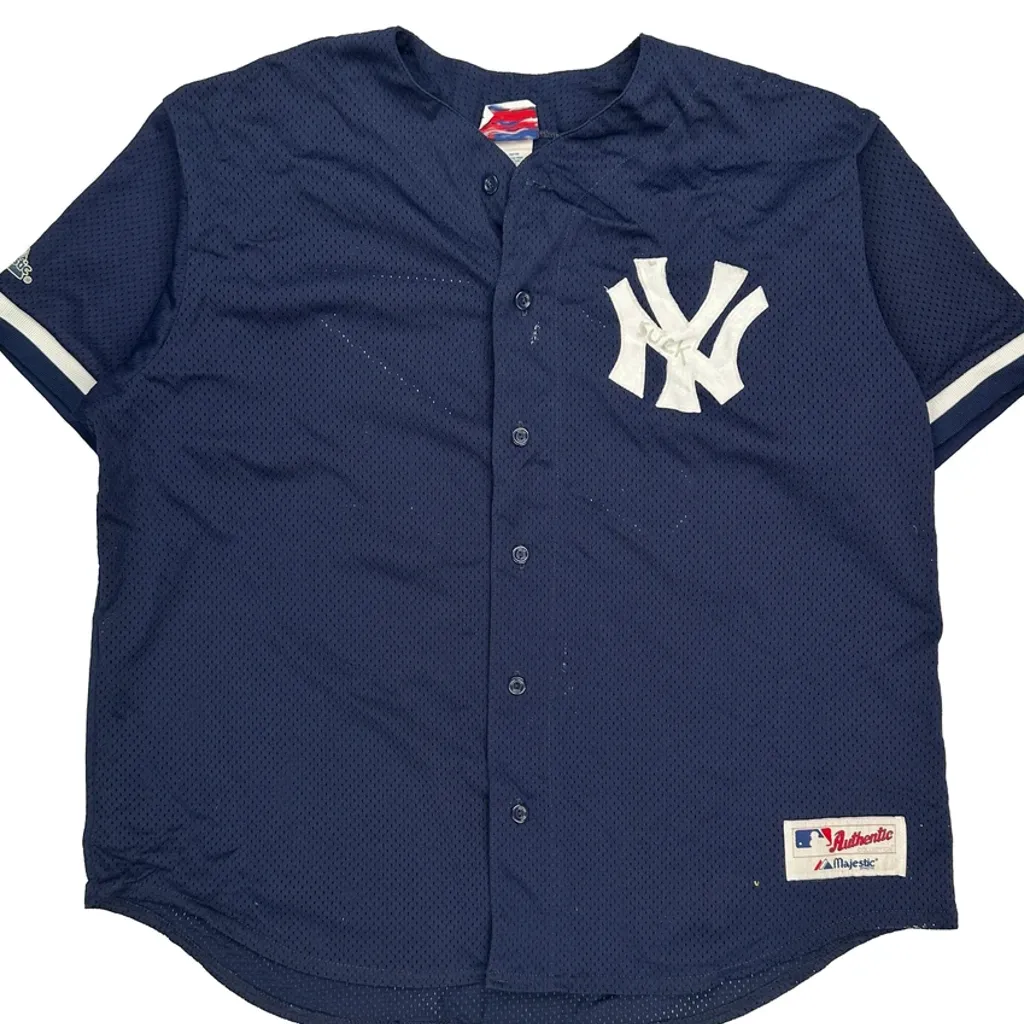 New York Yankees Majestic Mlb Jersey - 2XL Navy Polyester - Image 5