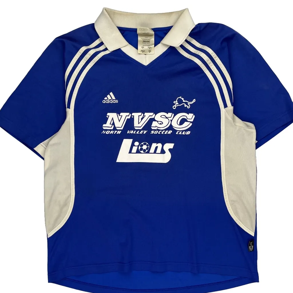North Valley Soccer Club Adidas Football Jersey - Large Blue Polyester - Image 4