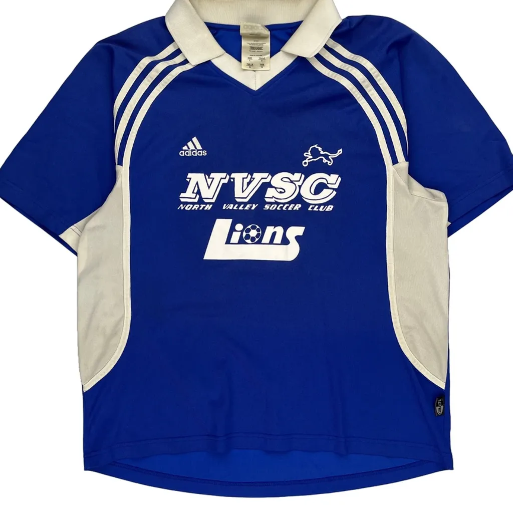North Valley Soccer Club Adidas Football Jersey - Large Blue Polyester - Image 5