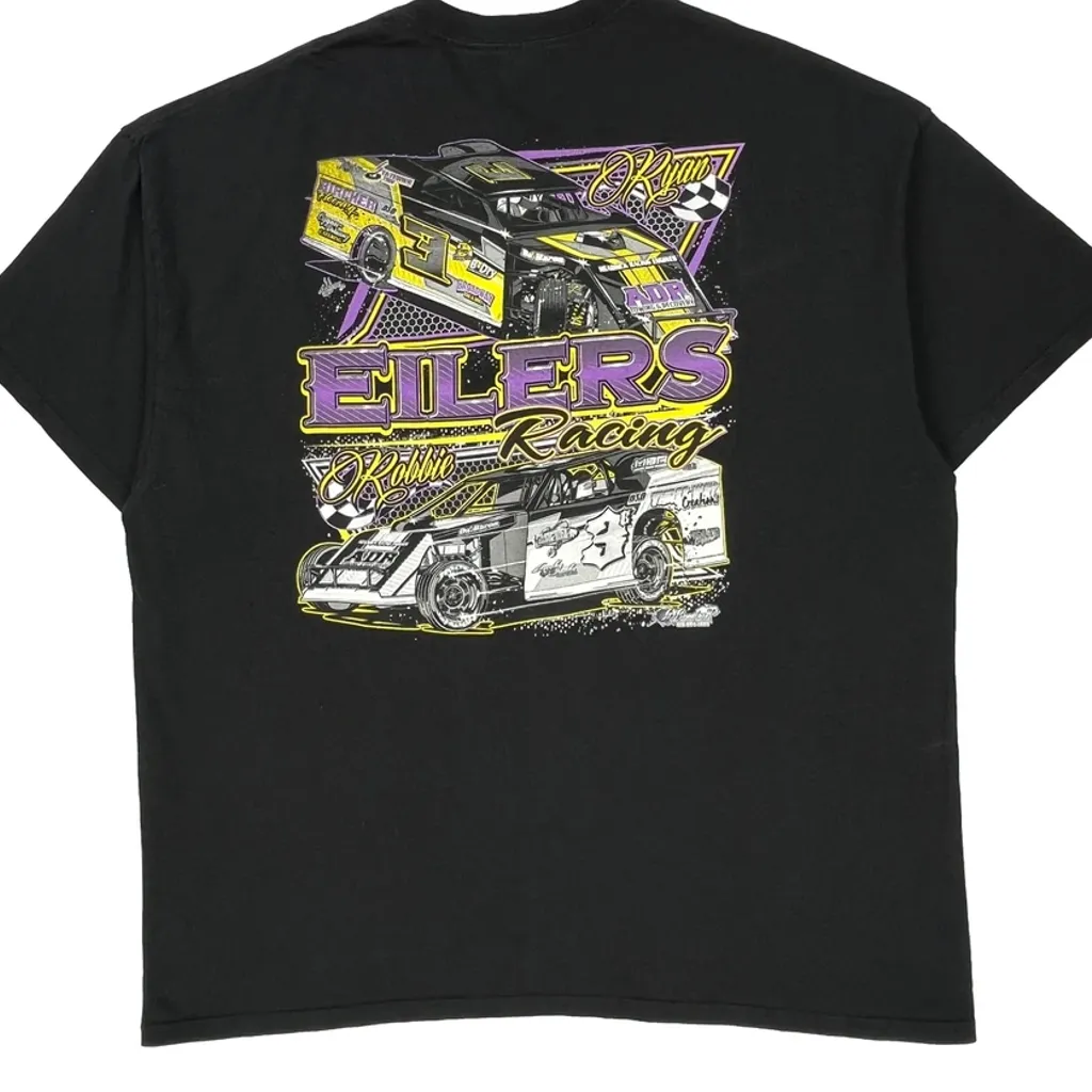 Racing Gildan Graphic T-Shirt - 2XL Black Cotton - Image 7