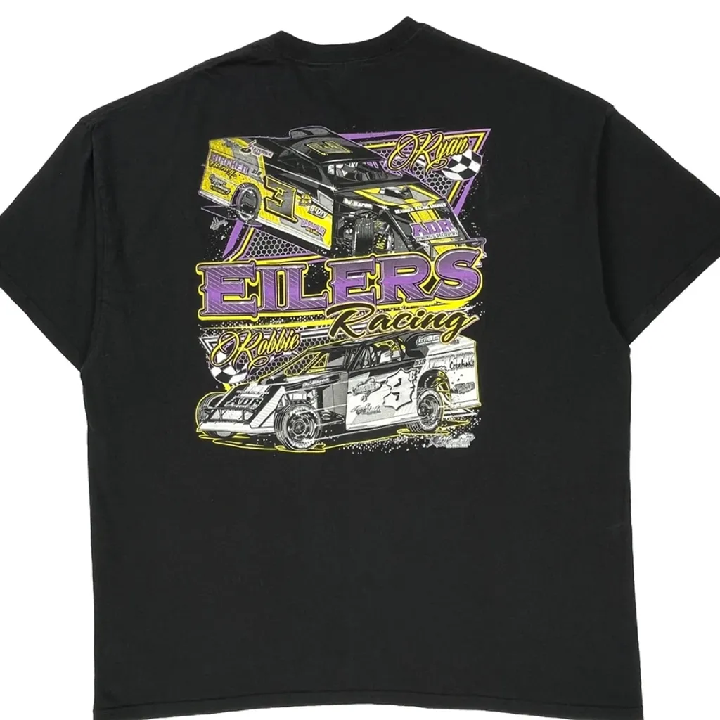 Racing Gildan Graphic T-Shirt - 2XL Black Cotton - Image 8