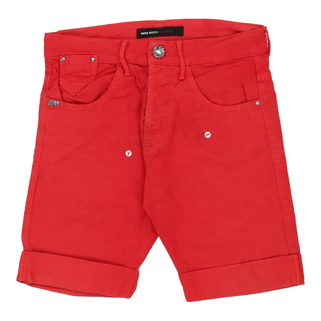 Miss Sixty Denim Shorts - 24W UK 4 Red Cotton - Image 3