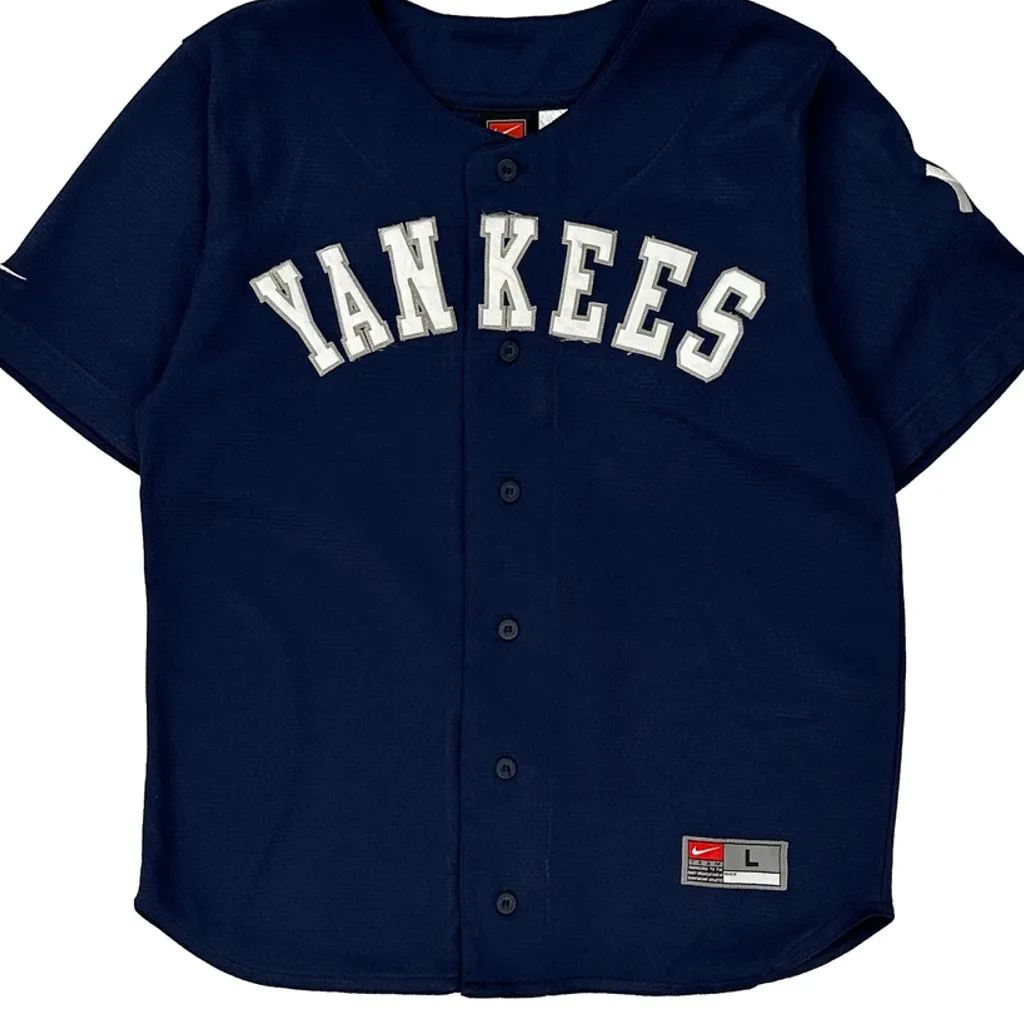 Age 14-16 Yankees Nike Mlb Jersey - Large Navy Polyester - Image 6